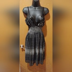 B2 Summer vacation Travel Black and White Dress